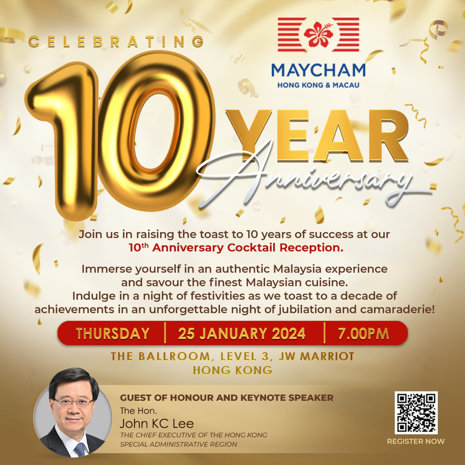 thumbnails MAYCHAM 10th Anniversary Cocktail Reception - Celebrating a Milestone 25 Jan, Thursday 7PM